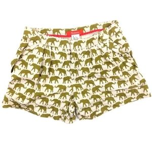 Anthropologie Cartonnier Finchley Elephant Print Shorts